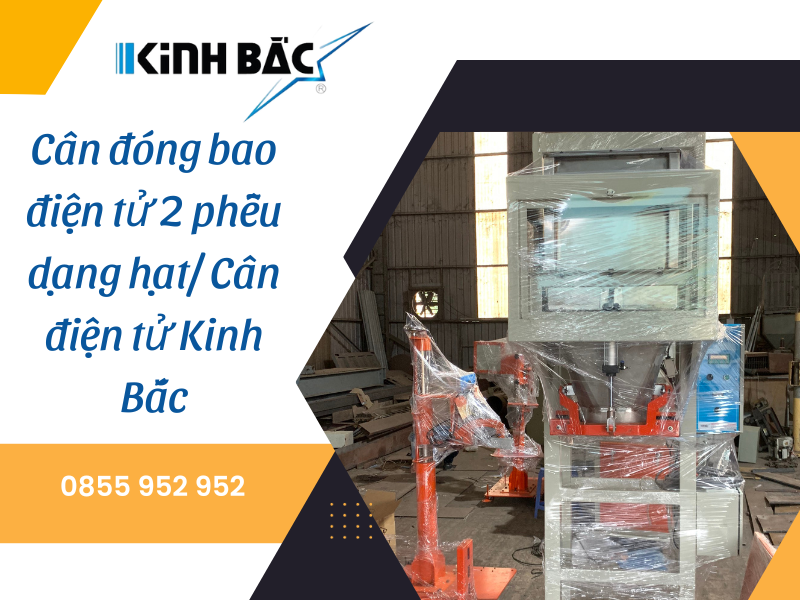 Cân đóng bao điện tử 2 phễu dạng hạt/ Cân điện tử Kinh Bắc