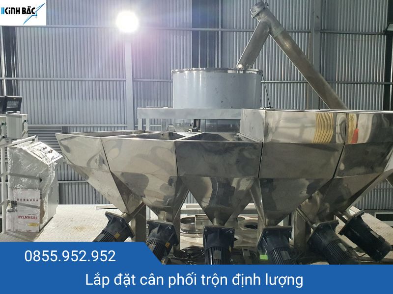 Lắp đặt máy phối trộn nguyên liệu/ Hệ thống cân phối trộn