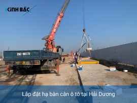 Lắp đặt trạm cân ô tô 60 tấn ở Hải Dương